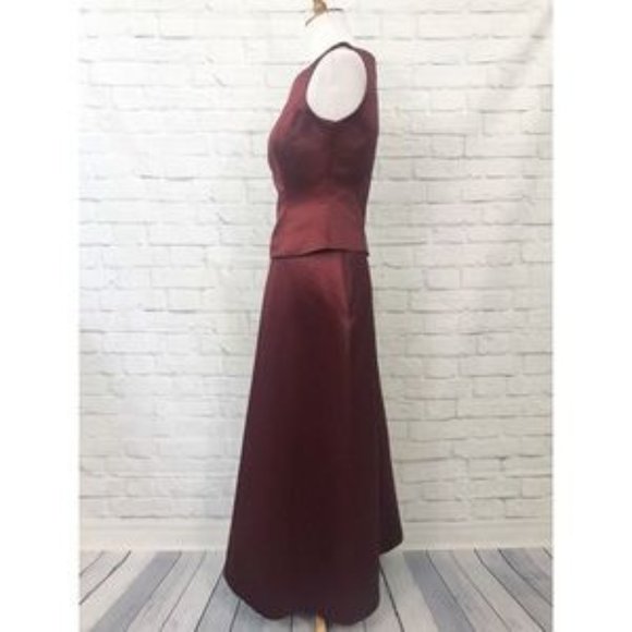 Pinky & Me Maroon Two Piece Gown Size 6 - Picture 2 of 5